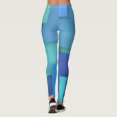 Leggings géométriques bleus (Dos)