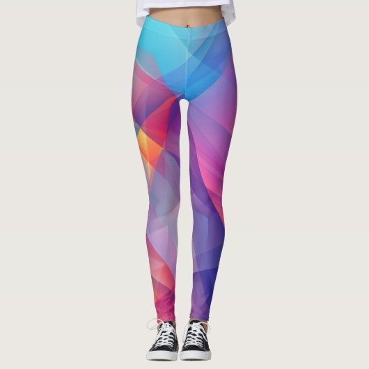 Leggings géométriques colorés (Devant)