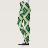 Leggings géométriques émeraude pour femmes (Gauche)