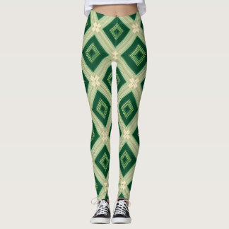 Leggings géométriques émeraude pour femmes