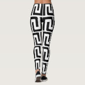 Leggings géométriques modernes en noir et blanc (Dos)