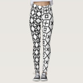 Leggings géométriques noirs et blancs (Devant)