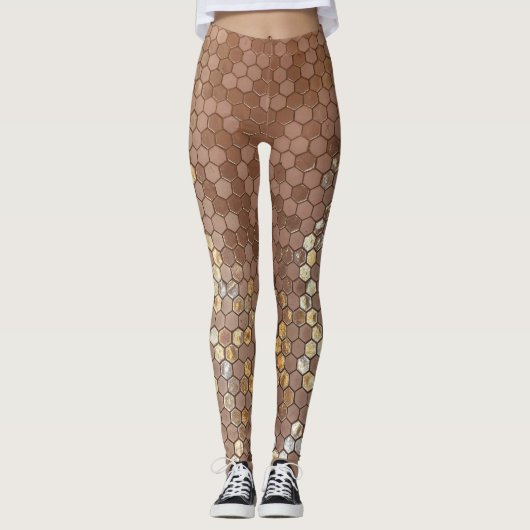 Leggings géométriques roses (Devant)
