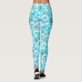 Leggings géométriques turquoise et turquoises (Dos)