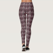 Leggings Geometry ethnic patchwork brown burgundy (Dos)