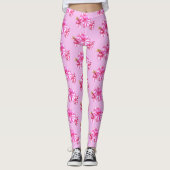Leggings - Géranium rayé sur rose (Devant)