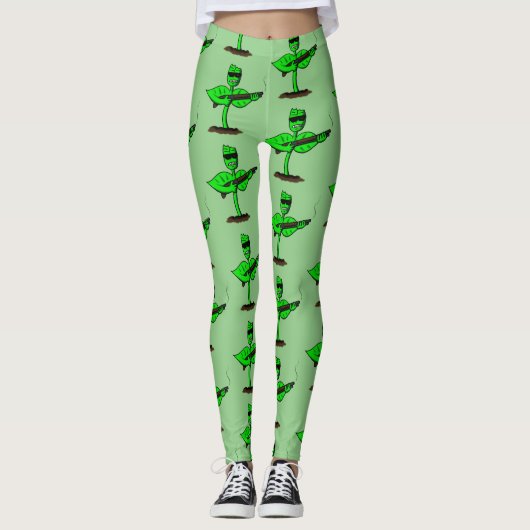 Leggings Germinator cyborg plante dessin humoristique (Devant)