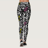 Leggings GFT02-Graffiti Fond Noir.Blanc (Dos)