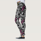Leggings GFT02-Graffiti Fond Noir.Blanc (Gauche)