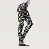 Leggings GFT02-Graffiti Fond Noir.Blanc (Droite)
