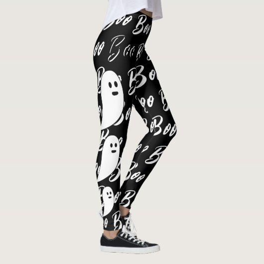Leggings Ghost Halloween livre blanc noir (Droite)
