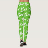Leggings Ghost Halloween noir blanc livre vert (Dos)