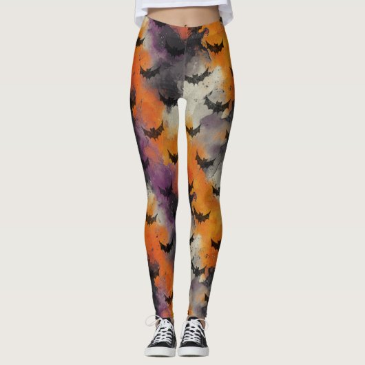 Leggings Ghoul Halloween Vintage Pattern  (Devant)