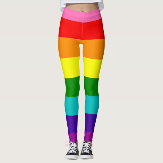 Leggings Gilbert Baker Pride drapeau arc-en-ciel strié LGBT (Devant)