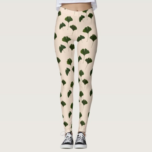 Leggings Ginkgo Biloba Motif Feuille Leging (Devant)