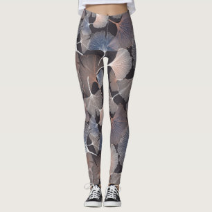Leggings Ginkgo feuilles : élégant motif naturel.