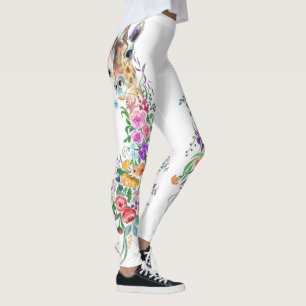 Leggings Girafe de bouquet coloré - Dessin moderne
