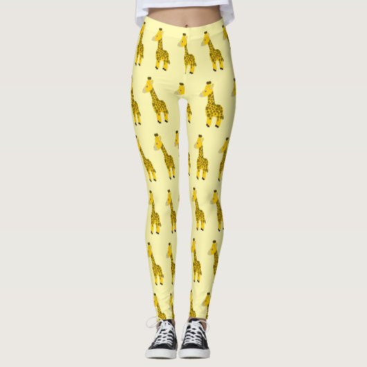 Leggings Giraffe Design You Choose Background Colour (Devant)