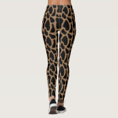 Leggings Giraffe Impression Mode Dames Noir et Mocha (Dos)