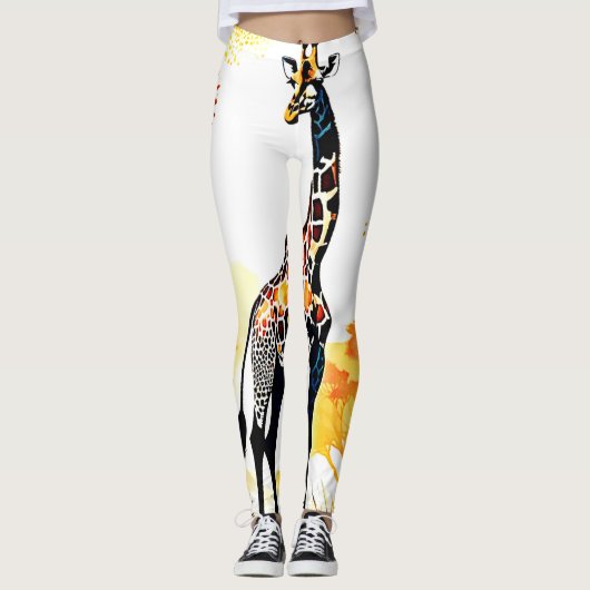 Leggings Giraffe Savannah Art (Devant)