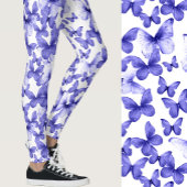 Leggings Girly Blue Butterflies Whimsical Patterned