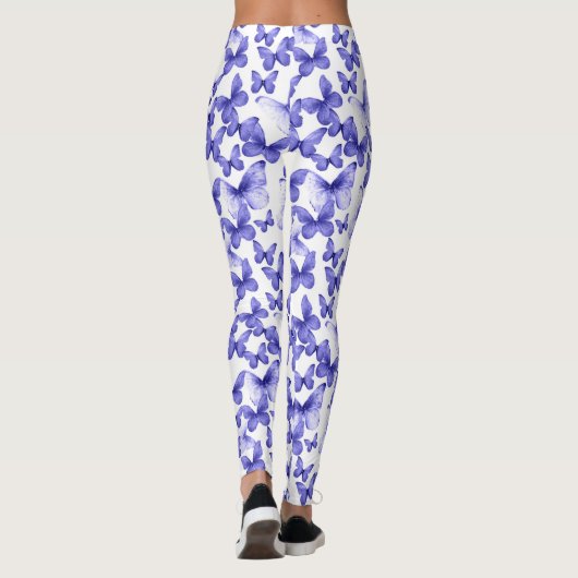 Leggings Girly Blue Butterflies Whimsical Patterned (Dos)