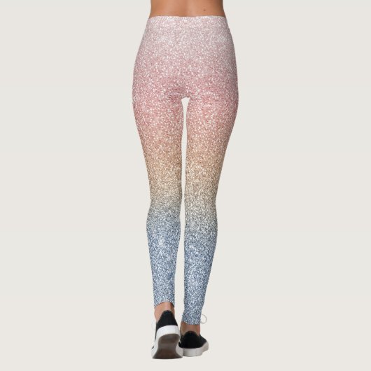 Leggings Girly Blush Rose Gold Blue ombre (Dos)