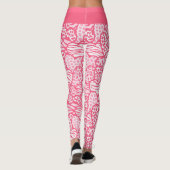 Leggings Girly Blush Rose mignon Animal Imprimer Coeurs Nom (Dos)