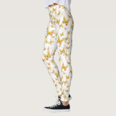 Leggings Girly orange butterfly whimsical patterned (Gauche)