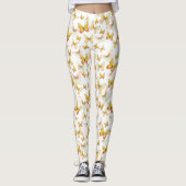 Leggings Girly orange butterfly whimsical patterned (Devant)