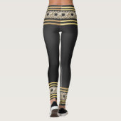 Leggings Girly Pearls Moderne Gold Black Stripes élégant (Dos)