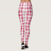Leggings Girly Pink White Plaid (Dos)