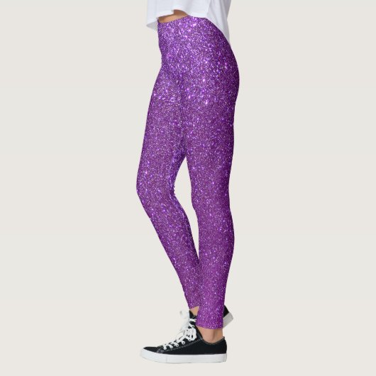 Leggings Girly Sparkly Royal Purple Parties scintillant (Gauche)