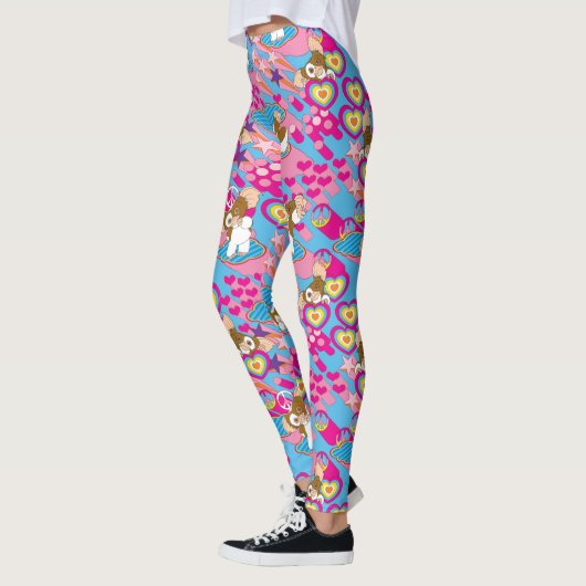 Leggings Gizmo | Pink Peace & Love Motif (Gauche)