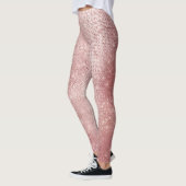 Leggings Glam Blush rose brillant étincelle (Gauche)