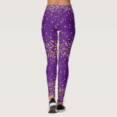 Leggings Glam Diva Festive Gold Glittery Purple Party (Dos)