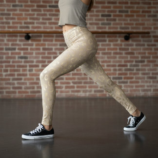 Leggings Glam Leopard Spot Motif Safari Gold ID1154