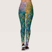 Leggings Glam Mermaid Balances de poisson Turquoise violet (Dos)