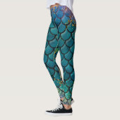 Leggings Glam Mermaid Balances de poisson Turquoise violet (Gauche)