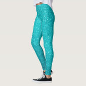 Leggings Glam Parties scintillant turquoise Blue Sparkling (Gauche)