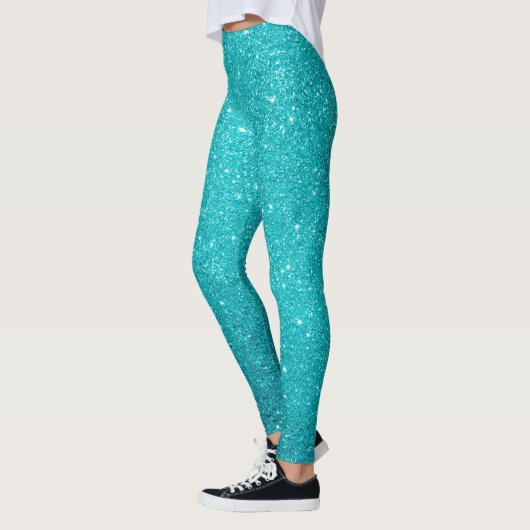 Leggings Glam Parties scintillant turquoise Blue Sparkling (Gauche)