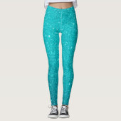 Leggings Glam Parties scintillant turquoise Blue Sparkling (Devant)