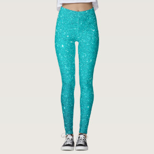 Leggings Glam Parties scintillant turquoise Blue Sparkling