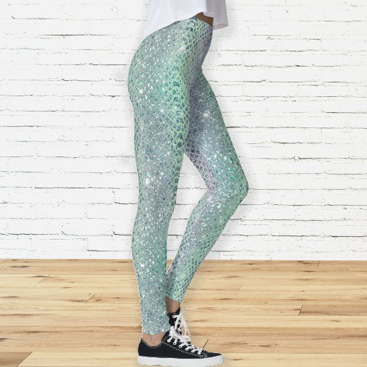 Leggings Glam Sparkly Diamond Snakekin Motif