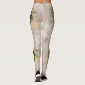 Leggings Glam Steampunk | Rose rose et or Rustique Floral (Dos)