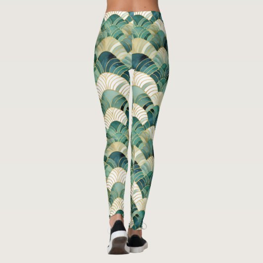 Leggings Glam vert Gold Abstrait (Dos)