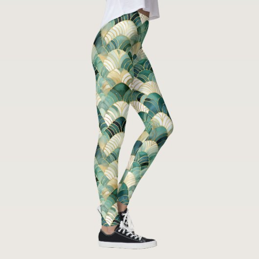Leggings Glam vert Gold Abstrait (Droite)