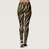 Leggings Glam Zebra Stripes Motif Black Gold ID1151 (Dos)