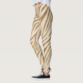 Leggings Glam Zebra Stripes Motif Safari Gold ID1151 (Gauche)