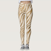 Leggings Glam Zebra Stripes Motif Safari Gold ID1151 (Devant)